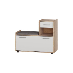 Pantofar Tandem, versiune dreapta, Stejar Sonoma / Alb, 90 x 38 x 70 cm