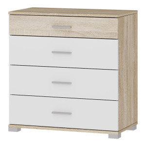 Comodă Breeze K-5, Stejar Sonoma / Alb, 70 x 38 x 73 cm