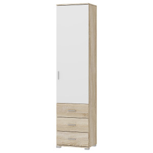 Dulap coloană Breeze-17, Stejar Sonoma / Alb, 50 x 38 x 210 cm