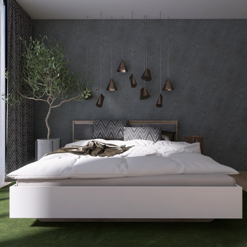 Pat 1400 City 140x200 cm, Stejar Sonoma, Alb Pat 1400 City 140x200 cm, Stejar Sonoma, Alb