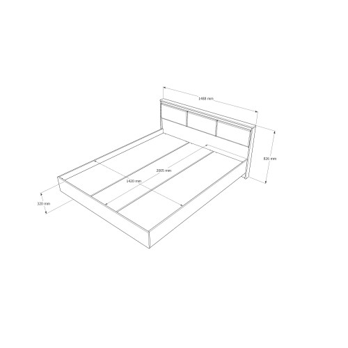 Pat 1400 City 140x200 cm, Stejar Sonoma, Alb Pat 1400 City 140x200 cm, Stejar Sonoma, Alb