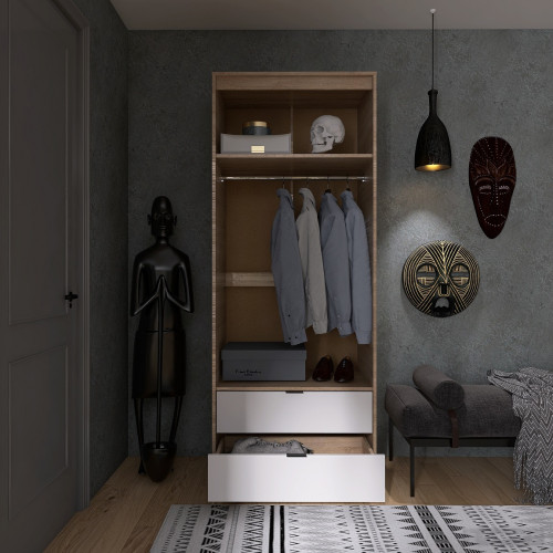Dulap 800 CITY, Stejar Sonoma, Alb Dulap 800 CITY, Stejar Sonoma, Alb
