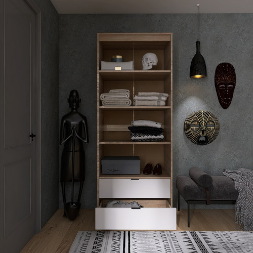 Dulap cu rafturi 800 CITY, Stejar Sonoma, Alb