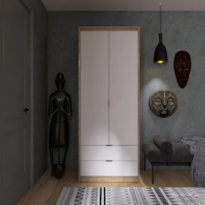 Dulap 800 CITY, Stejar Sonoma, Alb