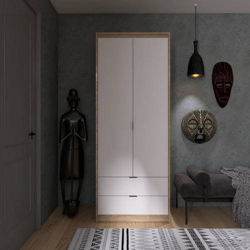 Dulap 800 CITY, Stejar Sonoma, Alb