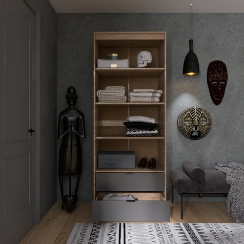 Dulap cu rafturi 800 CITY, Stejar Sonoma, Graphite Dulap cu rafturi 800 CITY, Stejar Sonoma, Graphite