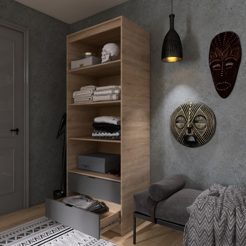 Dulap cu rafturi 800 CITY, Stejar Sonoma, Graphite Dulap cu rafturi 800 CITY, Stejar Sonoma, Graphite