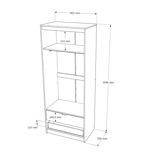 Dulap 800 CITY, Stejar Sonoma, Graphite Dulap 800 CITY, Stejar Sonoma, Graphite
