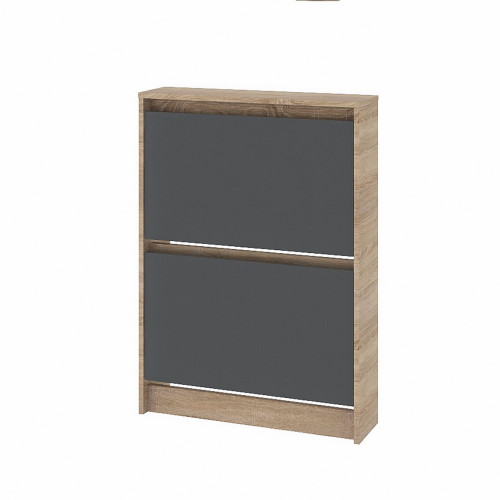 Dulap de pantofi 160-2 CITY, Stejar Sonoma, Graphite