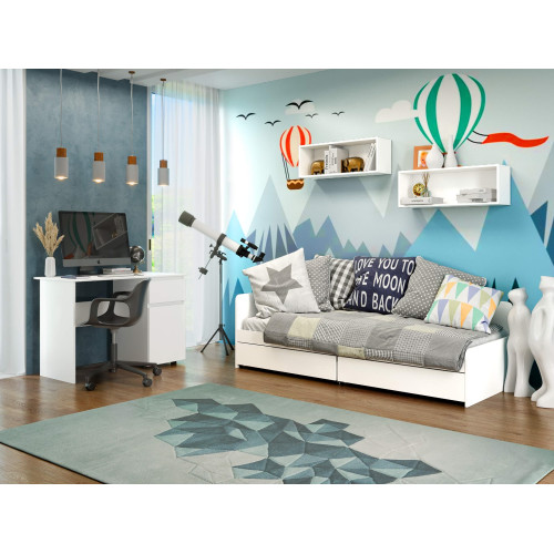 Set mobilier camera copii Light 1, Nymphaea Alba, Alb