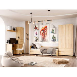 Set mobilier camera copii Light 2, Stejar Sonoma