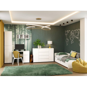 Set mobilier camera copii Light 3, Nymphaea Alba, Alb