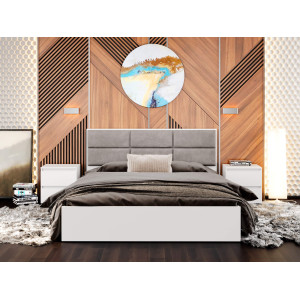Set dormitor Light 1, pat 160 x 200 cm, Nymphaea Alba, Alb