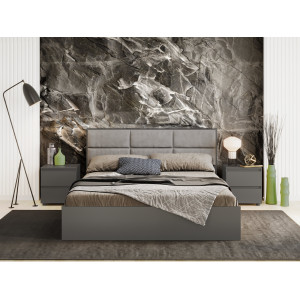 Set dormitor Light 1, pat 160 x 200 cm, Grafit