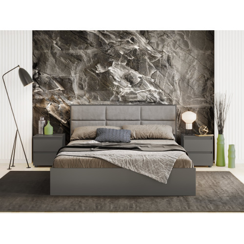 Set dormitor Light 1, pat 160 x 200 cm, Grafit