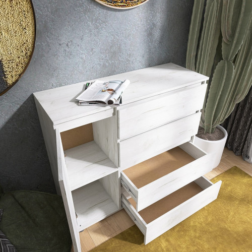 Comoda KL-3 Light, Stejar kraft alb