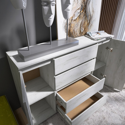 Comoda KL-4 Light, Stejar kraft alb