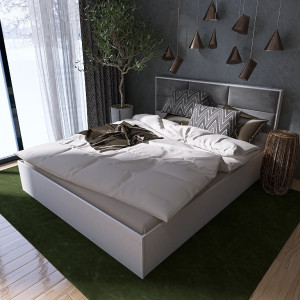 Pat cu baza de saltea din PAL KL-1400 Light 140x200 cm, Nymphea Alba