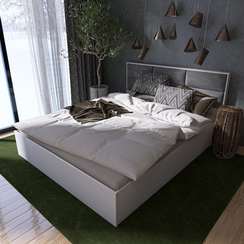 Set dormitor Light 2, pat 160 x 200 cm, Nymphaea Alba, Alb