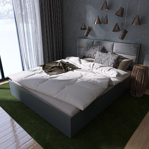 Set dormitor Light 3, pat 160 x 200 cm, Grafit
