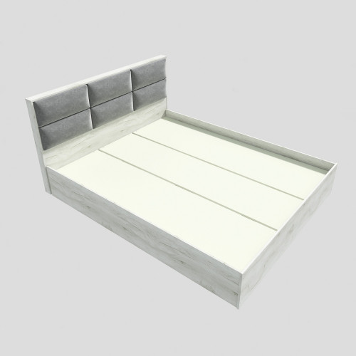 Pat cu baza de saltea din PAL KL-1400 Light 140x200 cm, Stejar kraft alb
