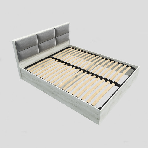 Pat cu bază lamelară sub saltea KL-1600 Light 160x200 cm, Stejar kraft alb
