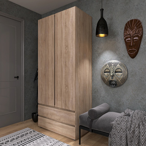 Set dormitor Light 3, pat 160 x 200 cm, Stejar Sonoma