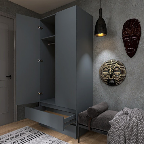 Dulap cu doua usi Light ShL-2 cu sertare, Grafit Dulap cu doua usi Light ShL-2 cu sertare, Grafit