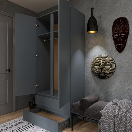 Set dormitor Light 3, pat 160 x 200 cm, Grafit
