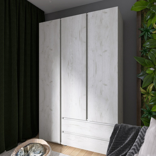 Dulap cu trei usi Light ShL-3, Stejar kraft alb Dulap cu trei usi Light ShL-3, Stejar kraft alb