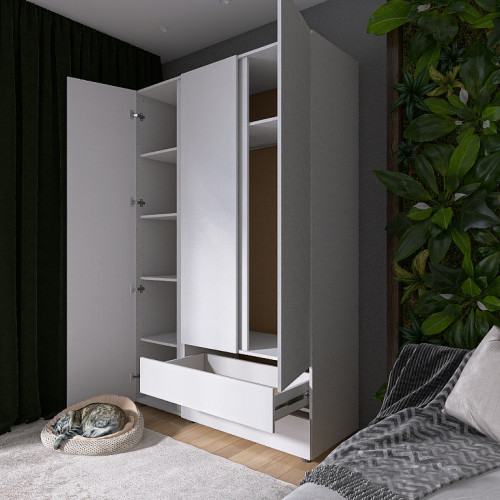 Set dormitor Light 4, pat 160 x 200 cm, Nymphaea Alba, Alb Set dormitor Light 4, pat 160 x 200 cm, Nymphaea Alba, Alb