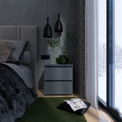 Set dormitor Light 3, pat 160 x 200 cm, Grafit