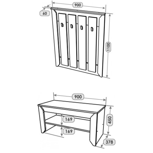 Mobilier de hol Nordic 1, Stejar kraft gold, Alb Mobilier de hol Nordic 1, Stejar kraft gold, Alb