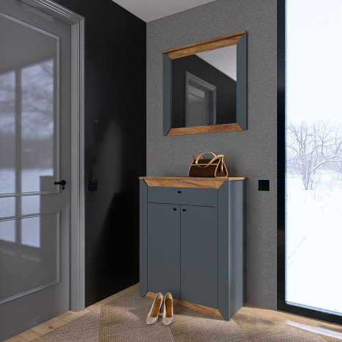 Mobilier de hol Nordic 2, Stejar kraft gold, Grafit