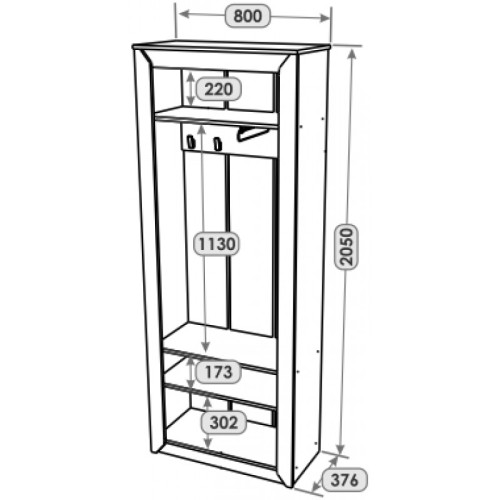 Mobilier de hol Nordic 4, Stejar kraft gold, Alb Mobilier de hol Nordic 4, Stejar kraft gold, Alb
