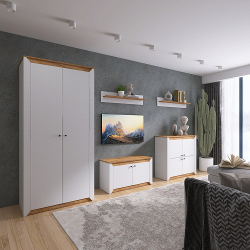Living Nordic 2, Stejar kraft gold, Alb