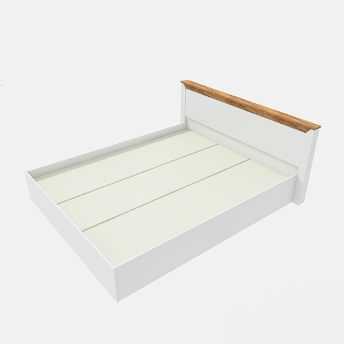 Set Dormitor Nordic 3, pat 160x200 cm, Stejar kraft gold, Alb