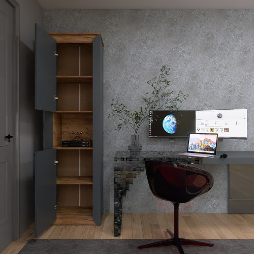 Living Nordic 1, Stejar kraft gold, Grafit