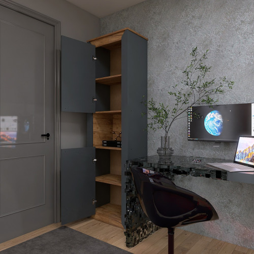 Living Nordic 1, Stejar kraft gold, Grafit