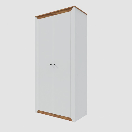 Dulap cu doua usi 990 Nordic, Stejar kraft gold, Grafit
