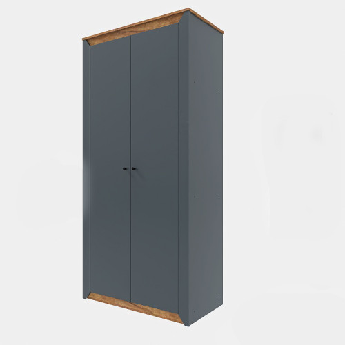 Dulap cu doua usi 990 Nordic, Stejar kraft gold, Grafit