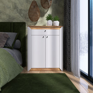 Dulap 800 Nordic, Stejar kraft gold, Alb