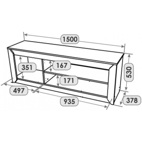 Dulap TV 1500 Nordic, Stejar kraft gold, Grafit