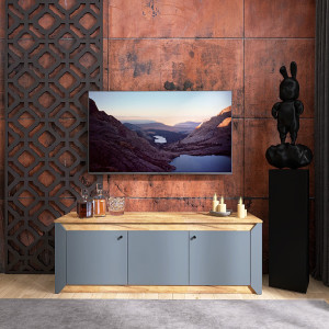 Dulap TV 1500 Nordic, Stejar kraft gold, Grafit