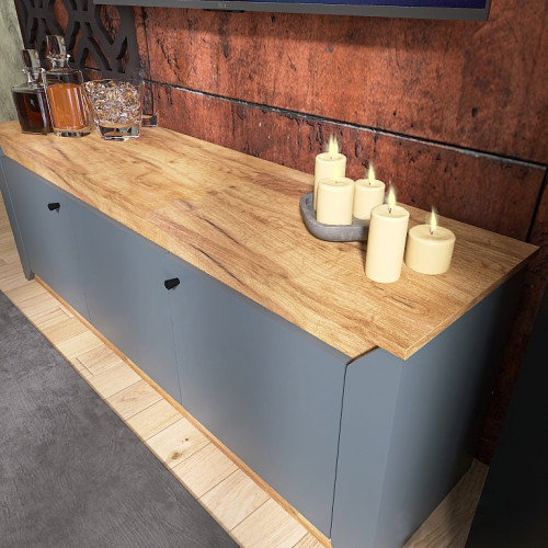 Dulap TV 1500 Nordic, Stejar kraft gold, Grafit