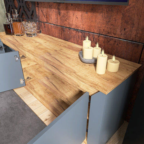 Dulap TV 1500 Nordic, Stejar kraft gold, Grafit