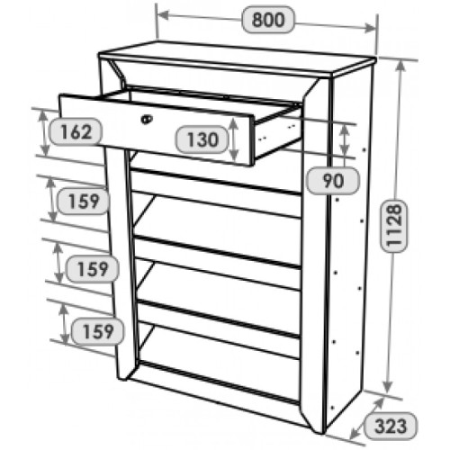 Mobilier de hol Nordic 6, Stejar kraft gold, Alb Mobilier de hol Nordic 6, Stejar kraft gold, Alb