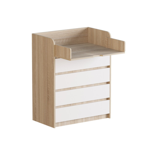 Set dormitor pentru copii Mix 1, Wenge inchis, Alb