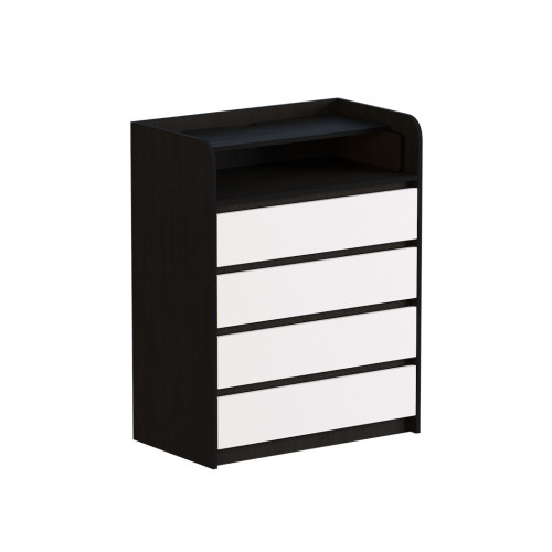 Set dormitor pentru copii Mix 1, Wenge inchis, Alb