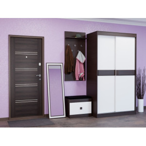 Set pentru holul de intrare Sonata 12, Wenge inchis, Alb